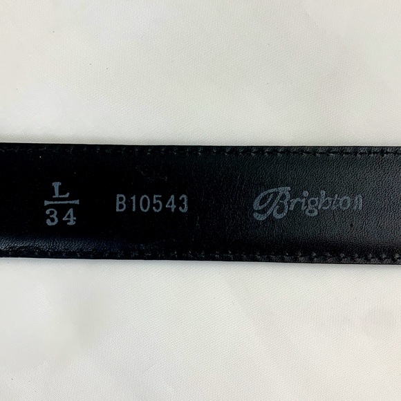 Brighton Brown leather belt, silver pin buckle with rhinestones size 34 - Picture 5 of 7